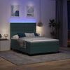 vidaXL LED Box Spring Bed med madras M&oslash;rkegr&oslash;n 140 x 190 cm Stof