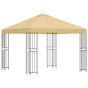 vidaXL Pavillon 3 x 3 m Cremefarvet Polyester og St&aring;l 190 gsm