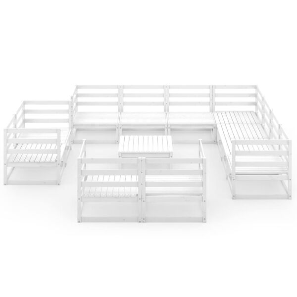 vidaXL lounges&aelig;t til haven 12 dele massivt fyrretr&aelig; hvid