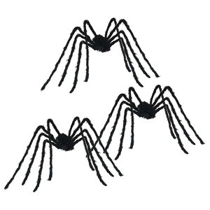 vidaXL Halloween Edderkop Dekoration 3 stk. Sort 200 cm
