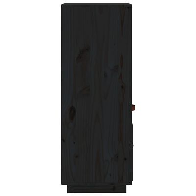 vidaXL højskab 34x40x108,5 cm massivt fyrretræ sort