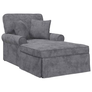 vidaXL Chaise lounge med volant M&oslash;rkegr&aring; 157 x 91 x 91 cm ARES