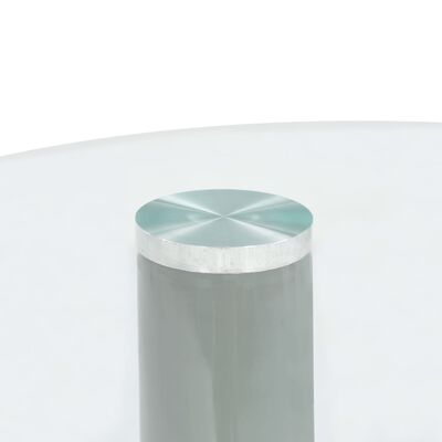 vidaXL sofaborde 2 stk. med rund bordplade i glas højglans grå