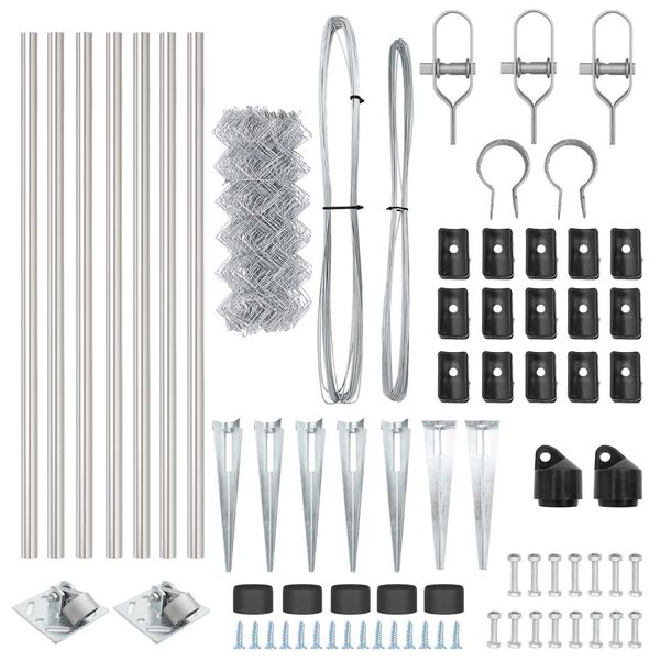 vidaXL Hegnsp&aelig;l S&oslash;lv 10 x 1 m (40 x 40 mm net) St&aring;l