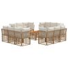 vidaXL Havesofa S&aelig;t 13 stk. Naturlig og Creme Hvid polyrattan