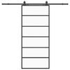 vidaXL skyded&oslash;r med hardwares&aelig;t 90x205 cm ESG glas sort