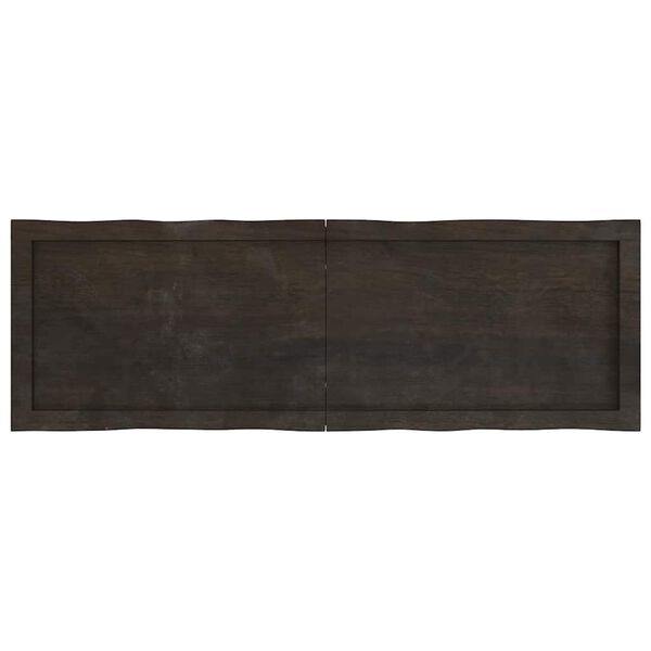 vidaXL bordplade 120x40x(2-6) cm naturlig kant behandlet tr&aelig; m&oslash;rkebrun