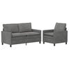 vidaXL Sofa S&aelig;t 2 stk. M&oslash;rkegr&aring; Fl&oslash;jl