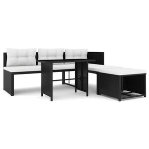 vidaXL havelounges&aelig;t 4 dele polyrattan sort