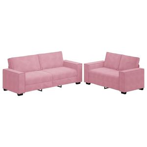vidaXL sofas&aelig;t 2 dele med hynder velour lyser&oslash;d