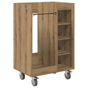 vidaXL Golf Skab med hjul Ensfarvet Artisan Egetr&aelig; 65 x 45 x 98 cm