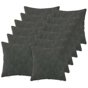 vidaXL Pude 12 stk. HEERLEN Antracit 40 x 40 cm Mikrofiber Fleece