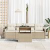 vidaXL Havesofa S&aelig;t med pude med pude 5 pcs Beige Poly Rattan