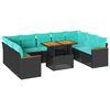 vidaXL sofas&aelig;t til haven 10 dele med hynder polyrattan sort