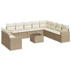 vidaXL sofas&aelig;t til haven 11 dele med hynder polyrattan beige