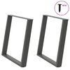 vidaXL spisebordsben U-formet 2 stk. antracit 70 x (72-73) cm st&aring;l