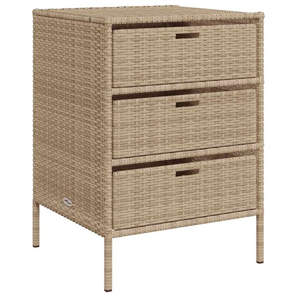 vidaXL opbevaringsskab til haven 55x59x80 cm polyrattan beige