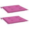 vidaXL hynder til havestol 2 stk. 50x50x4 cm stof pink
