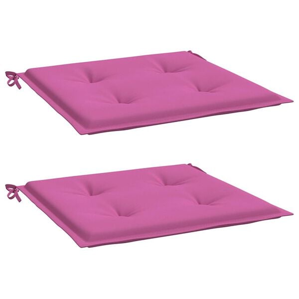 vidaXL hynder til havestol 2 stk. 50x50x4 cm stof pink