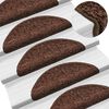 vidaXL trappem&aring;tter 15 stk. 56x17x3 cm brune halvrunde