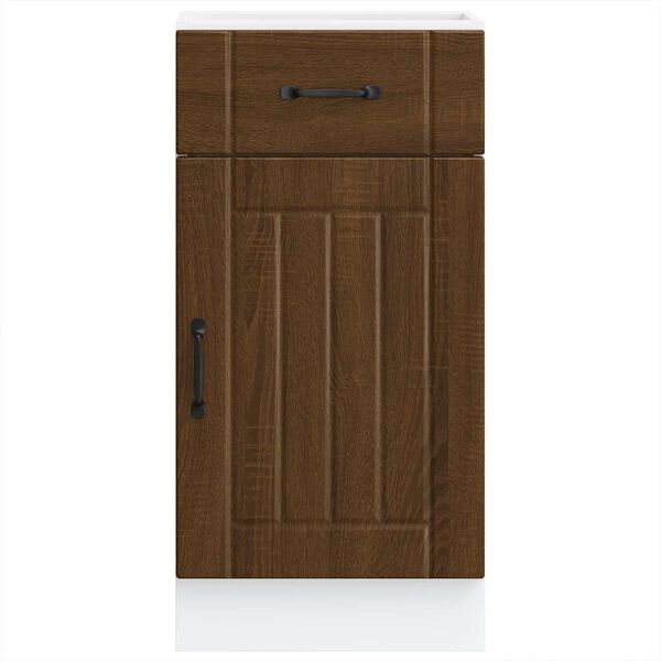 vidaXL k&oslash;kkenunderskab Lucca konstrueret tr&aelig; brun egetr&aelig;sfarve