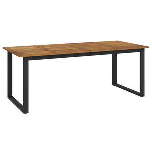 vidaXL havebord med U-formede ben 200x90x75 cm massivt akacietr&aelig;