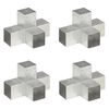 vidaXL stolpebeslag X-form 4 stk. 91x91 mm galvaniseret metal