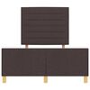 vidaXL Sengestel med hovedg&aelig;rde M&oslash;rkebrun 120 x 190 cm Stof