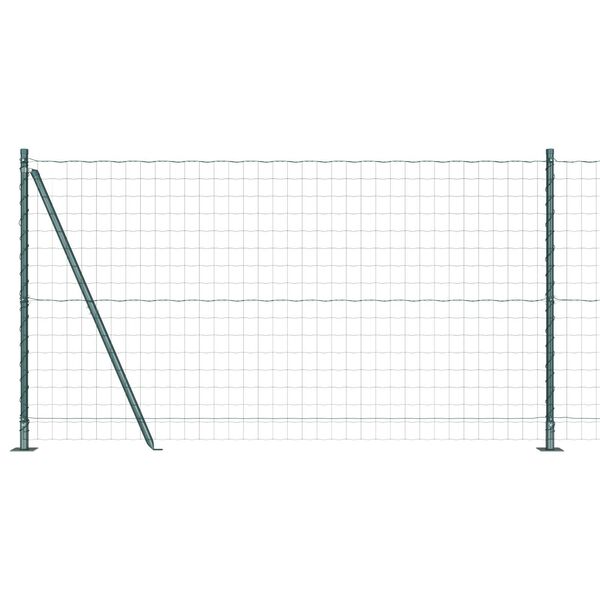 vidaXL Hegn med post Gr&oslash;n 1,2 x 25 m St&aring;l