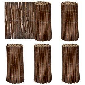 vidaXL Plænehegn 5 pcs Brun 200 x 30 cm