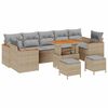 vidaXL Havesofa S&aelig;t 10 stk. Beige polyrattan