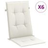 vidaXL stolehynder med h&oslash;j ryg 6 stk. 120x50x4 cm stof cremefarvet