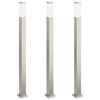 vidaXL pullertlamper 3 stk. 110 cm rustfrit st&aring;l IP44