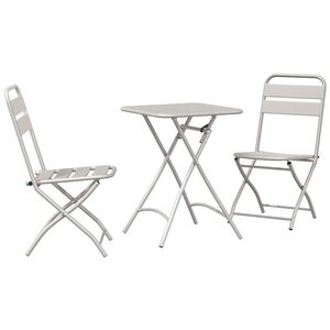 vidaXL Bistros&aelig;t 3 stk. Beige St&aring;l