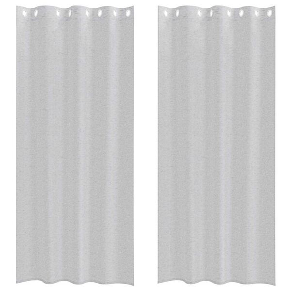 vidaXL Voile Gardin med gardiner 2 pcs Lysegrå 225 x 140 cm Polyester