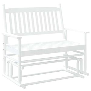 vidaXL gyngeb&aelig;nk 118x70x104,5 cm massivt poppeltr&aelig; hvid