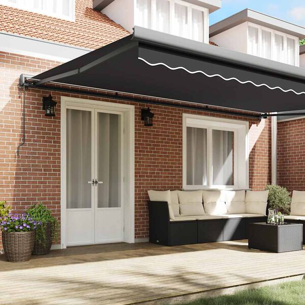 vidaXL foldemarkise 5x3 m stof og aluminium antracitgr&aring;