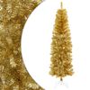 vidaXL Kunstigt slankt juletr&aelig; 180 cm PVC og St&aring;l Guld