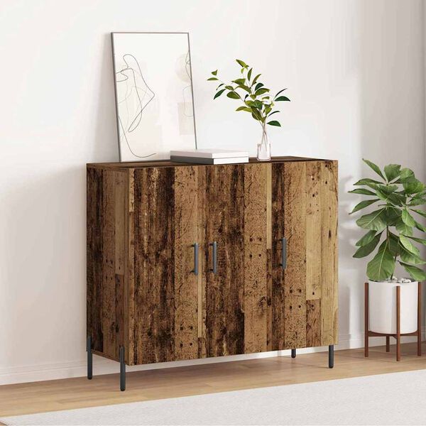 vidaXL Sideboard Gammelt tr&aelig; 90 x 34 x 80 cm Konstrueret tr&aelig;