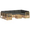 vidaXL Udend&oslash;rs sofagruppe 8 pcs Hvid og Antracitgr&aring; 59 x 59 x 37 cm