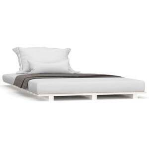vidaXL sengeramme 100x200 cm massivt fyrretr&aelig; hvid