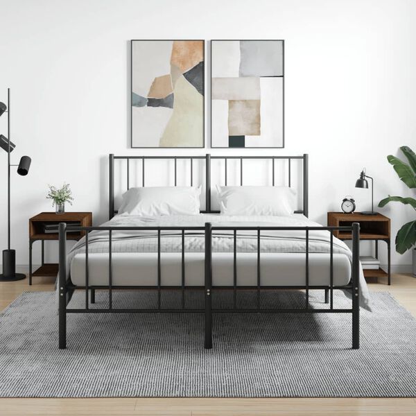 vidaXL sengeborde 2 stk. 40x41x50 cm brun egetræsfarve