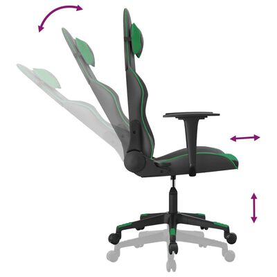 vidaXL gamingstol kunstlæder sort og grøn