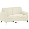 vidaXL 2-personers sofa med pyntepuder 120 cm velour cremefarvet
