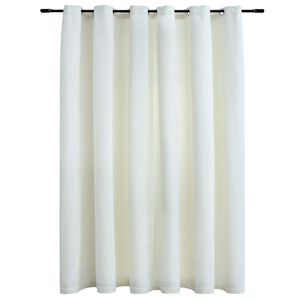 vidaXL m&oslash;rkl&aelig;gningsgardin med metalringe 290 x 245 cm cremefarvet