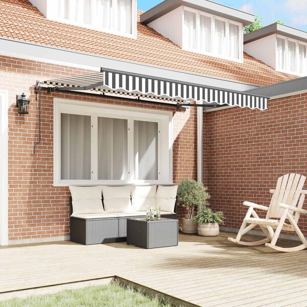 vidaXL Utr&aelig;kkelig Markise Antracit 250 x 200 cm Stof