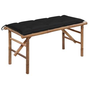 vidaXL foldbar haveb&aelig;nk med hynde 118 cm bambus