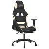 vidaXL gamingstol med massagefunktion + fodst&oslash;tte stof sort og creme