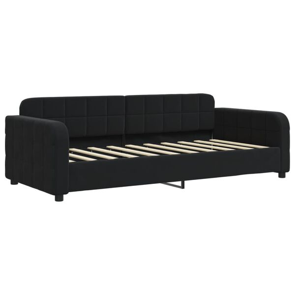 vidaXL daybed med udtr&aelig;k og skuffer 90x190 cm velour sort
