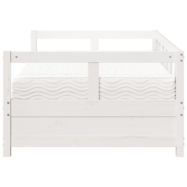 vidaXL daybed med madras 90x200 cm massivt fyrretr&aelig; hvid
